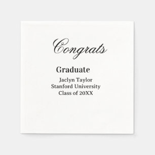 Congrats graduation name university name class of napkins