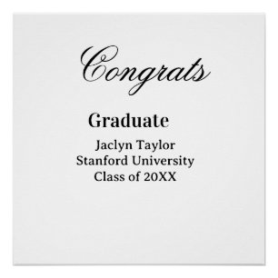 Congrats graduation name university name class of poster