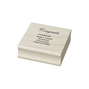 Congrats graduation name university name class of  rubber stamp