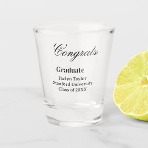 Congrats graduation name university name class of shot glass