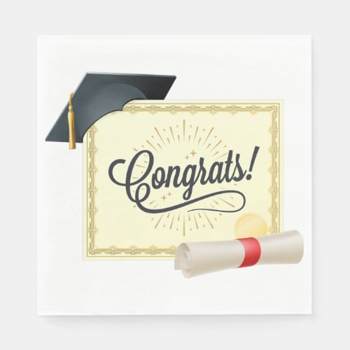 Congrats Graduation Paper Napkin