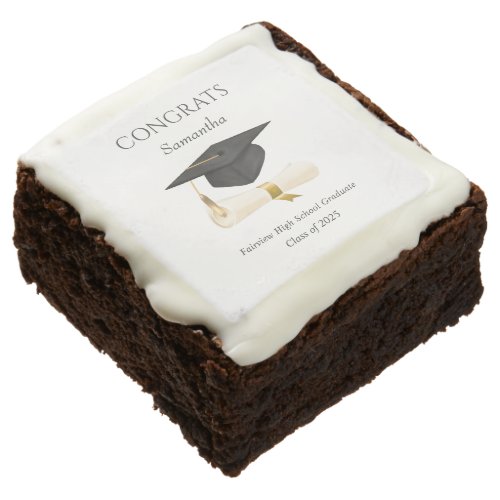 Congrats Graduation Party Personalized Brownie