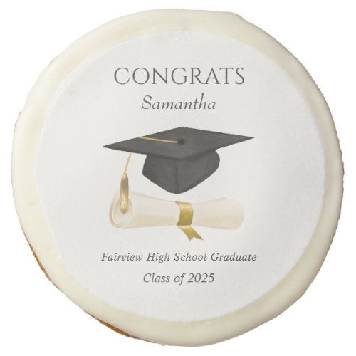 Congrats Graduation Party Personalized Sugar Cookie