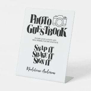 Congrats Graduation Photo Guestbook Pedestal Sign