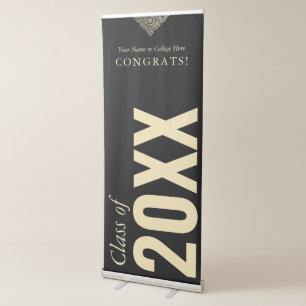 Congrats Graduation Year Name Elegant Bold Modern Retractable Banner