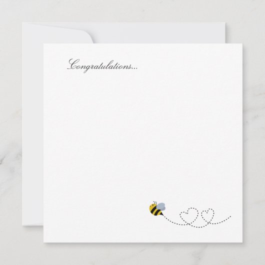 Congrats graphic artwork of bee and tulips Girly (Back)