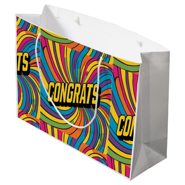 "Congrats" Groovy Gift Bag (Back Angled)