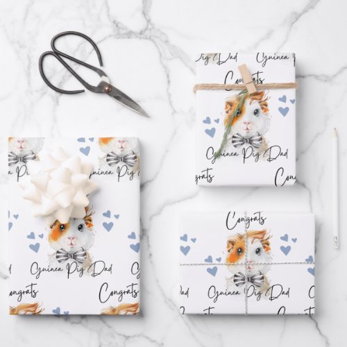 Congrats Guinea Pig Dad Wrapping Paper Sheets