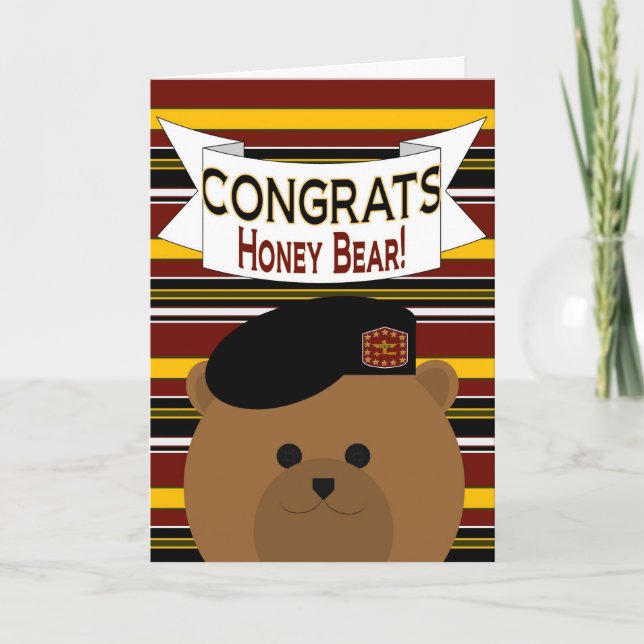 Congrats Honey Bear Army Hero- Husband / Boyfriend Card (Front)