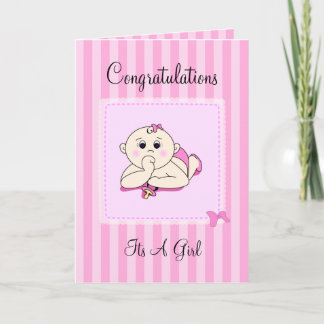 Congrats Its A Girl - Customizable Card