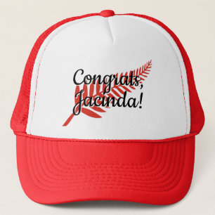 Congrats, Jacinda! Custom Text and Colors Fern Trucker Hat