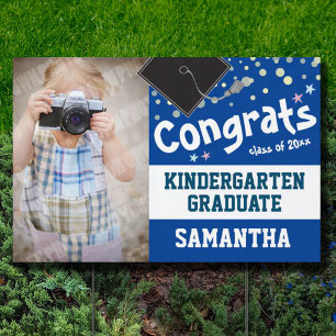 Congrats Kindergarten Grad Front and Back Photo Sign