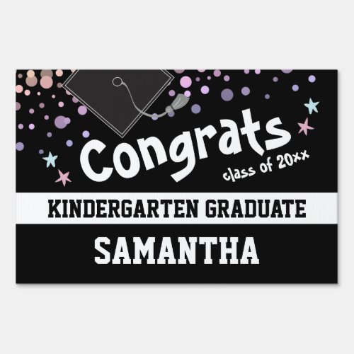 Congrats Kindergarten Graduate Class of Confetti Sign