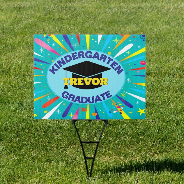 Congrats!  Kindergarten Graduate Custom Sign (Insitu)