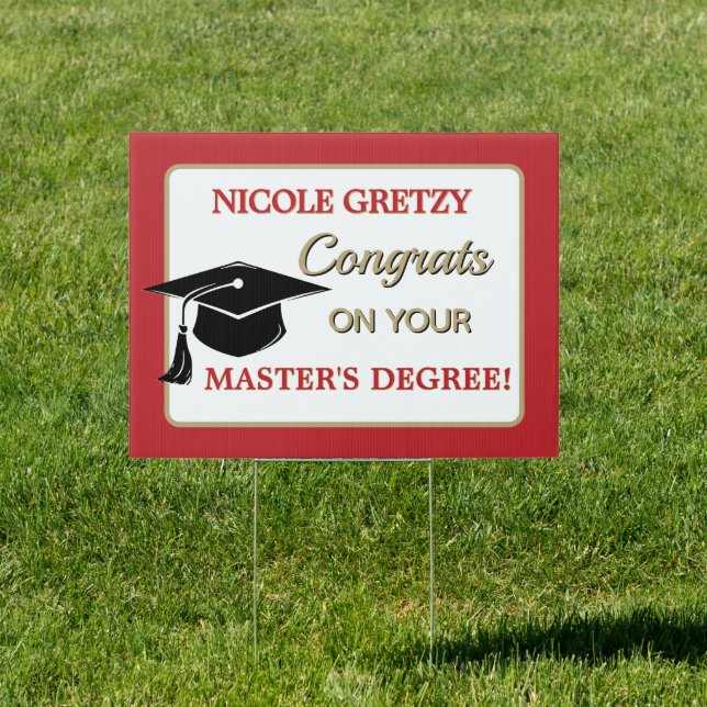 Congrats! Master's Degree Graduation Yard Sign (Insitu)