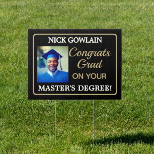 Congrats! Master's degree Photo Yard Sign