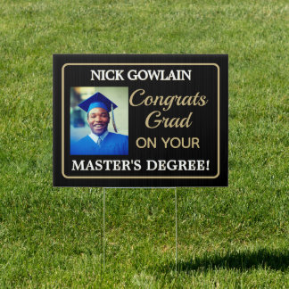 Congrats! Master's degree Photo Yard Sign