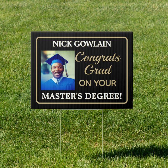 Congrats! Master's degree Photo Yard Sign (Insitu)
