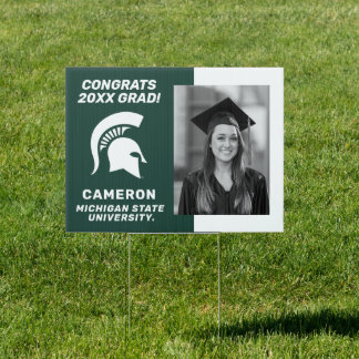 Congrats MSU Michigan State Grad - Photo Sign