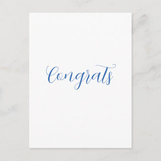 congrats name blue stylish graduation date year holiday postcard