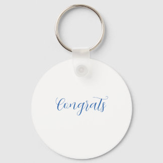 congrats name blue stylish graduation date year keychain