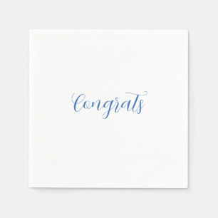 congrats name blue stylish graduation date year napkins