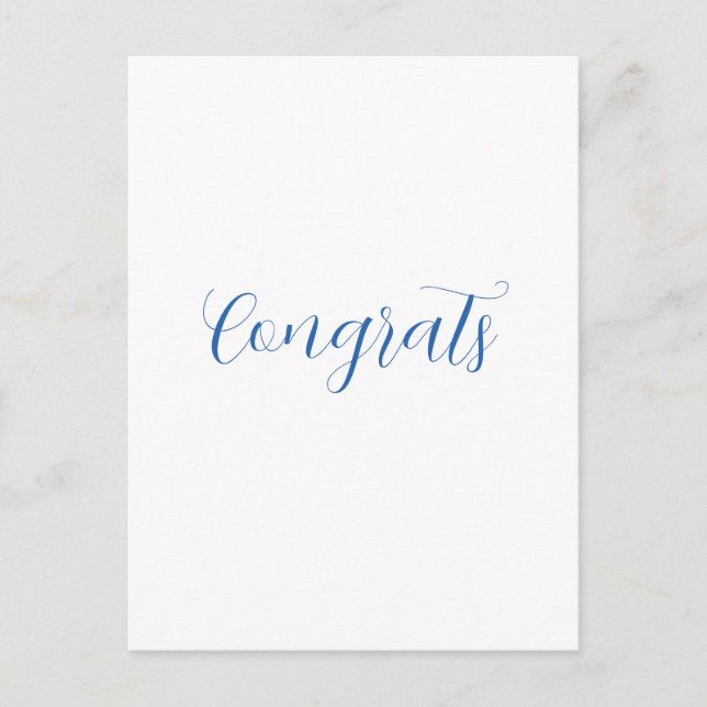 congrats name blue stylish graduation date year postcard (Front)