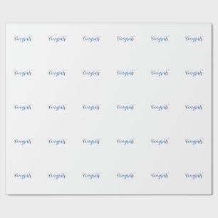 congrats name blue stylish graduation date year wrapping paper