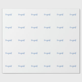 congrats name blue stylish graduation date year wrapping paper