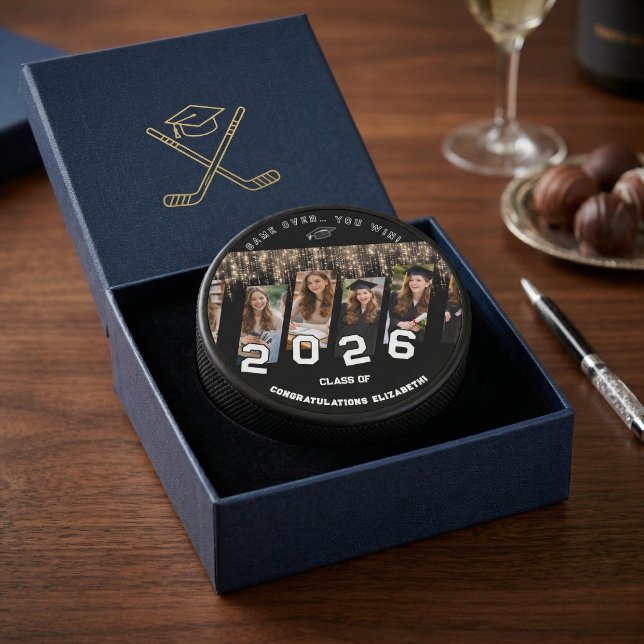 Congrats Name Party Graduation Class Off.. Favor  Hockey Puck (Creator Uploaded)