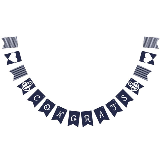 Congrats Nautical Bunting Bunting Flags (All)