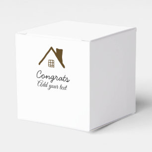 Congrats new home owner real estate inauguration t favor boxes