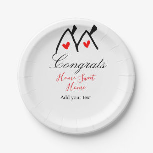 Congrats new home owner real estate inauguration t paper plates