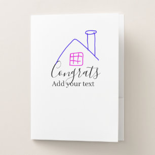 Congrats new home owner real estate inauguration t pocket folder