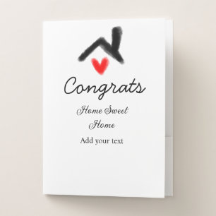 Congrats new home owner real estate inauguration t pocket folder