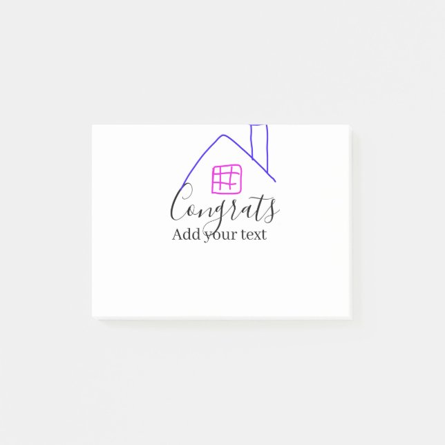 Congrats new home owner real estate inauguration t post-it notes (Front)
