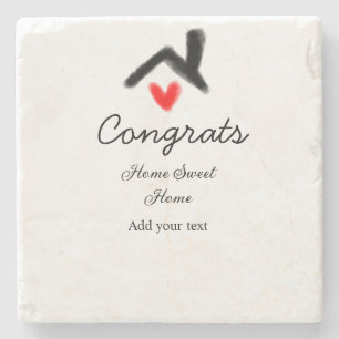 Congrats new home owner real estate inauguration t stone coaster