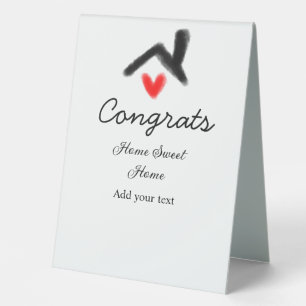 Congrats new home owner real estate inauguration t table tent