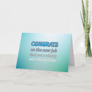 Congrats new job humor card