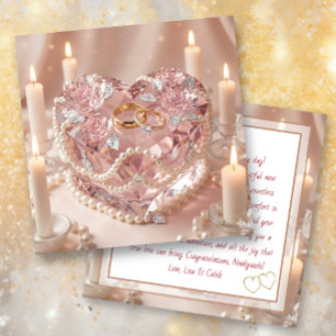 Congrats Newlyweds Crystalline Cake & Rings Card