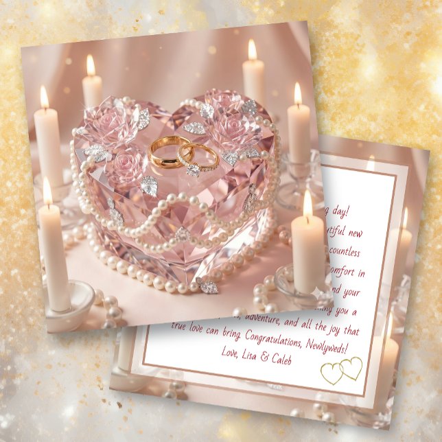 Congrats Newlyweds | Crystalline Cake & Rings Card (Creator Uploaded)