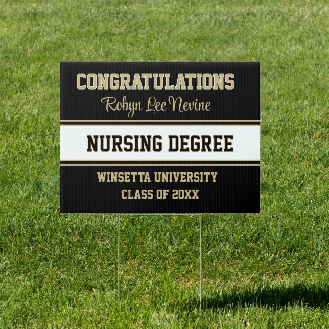 Congrats! Nursing Degree! Graduation yard sign (Insitu)