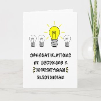Congrats On Becoming A Journeyman Electrician Card by GoodThingsByGorge at Zazzle