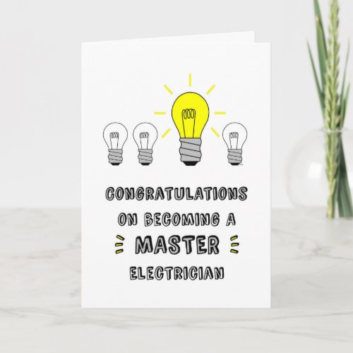 Congrats on Becoming a Master Electrician Card