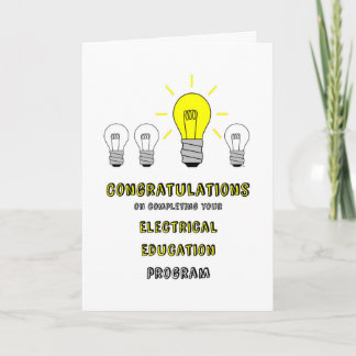 Congrats on Electrical Education Completion Card
