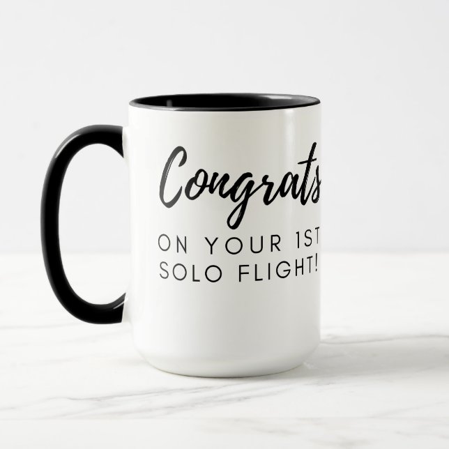 Congrats on first solo - customizable mug (Left)