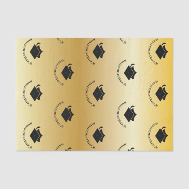 Congrats on Graduation Gold Tissue Paper (Front)