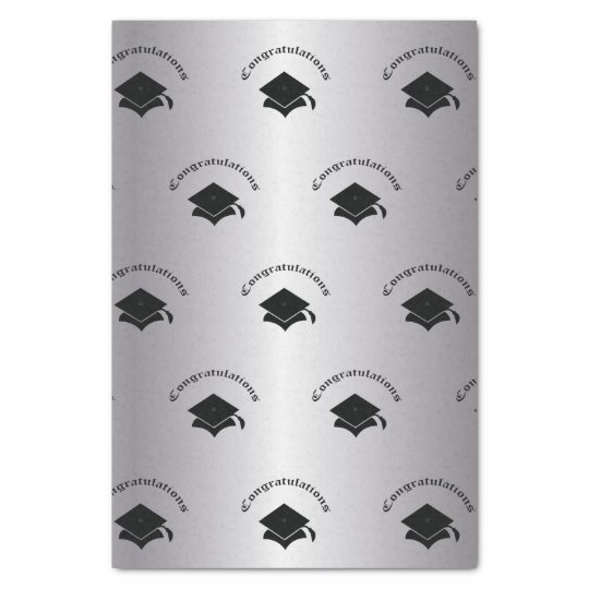 Congrats on Graduation Silver Tissue Paper | Zazzle.com