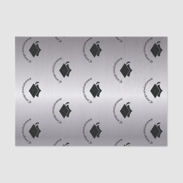 Congrats on Graduation Silver Tissue Paper (Front)