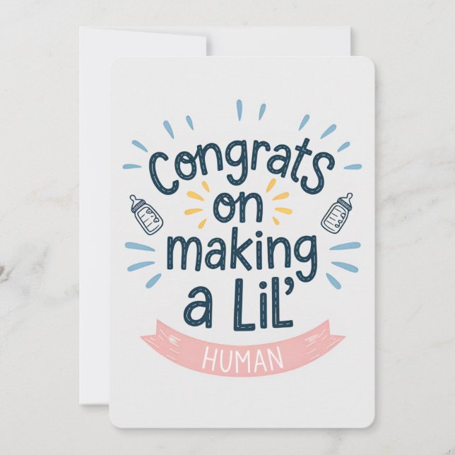 Congrats On Making A Lil' Human Funny Pregnancy Holiday Card (Front)